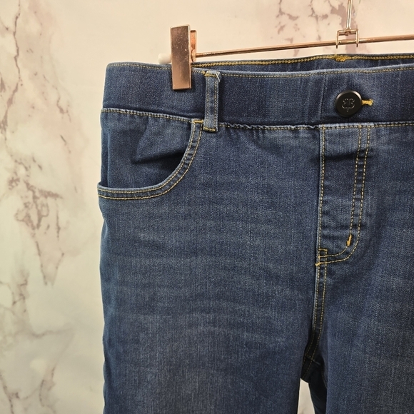 Betabrand Jeans Womens Medium Long Dark Wash Straight Denim Jegging High Rise - Picture 2 of 11